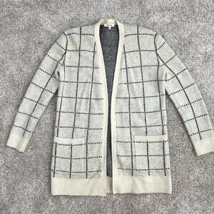 Madewell  Merino Wool Alpaca Open Front Windowpane Cardigan Size XS